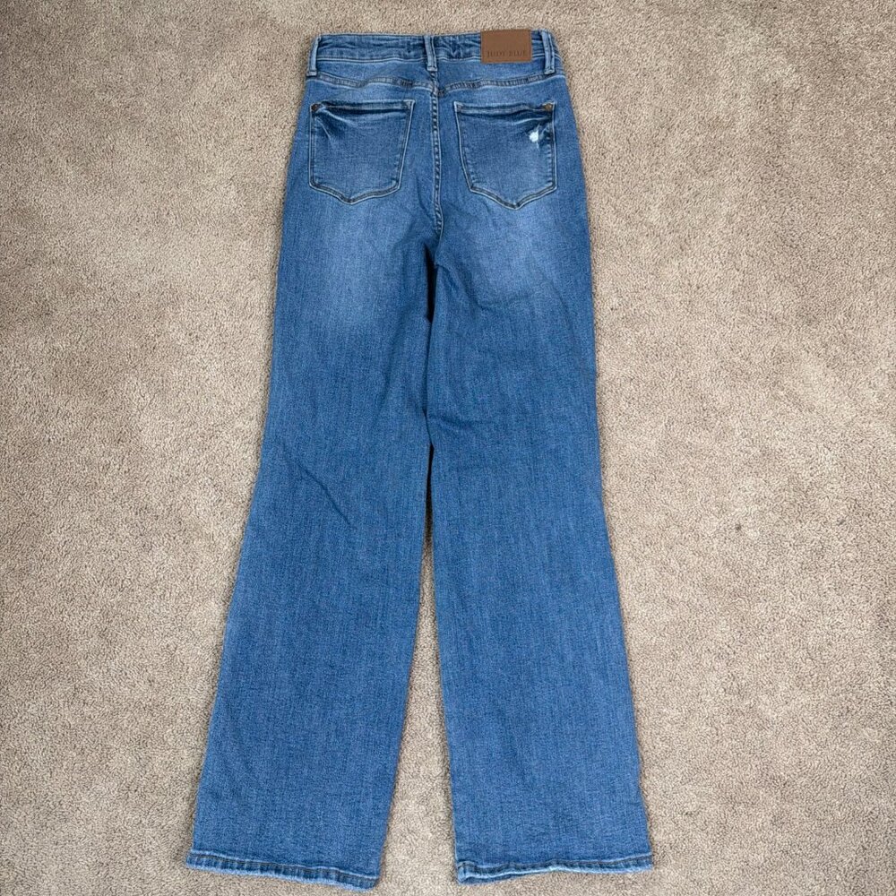 Judy Blue Jeans Womens 5/27 Blue Austin Tummy Control High Rise Ripped Knee - Picture 10 of 11